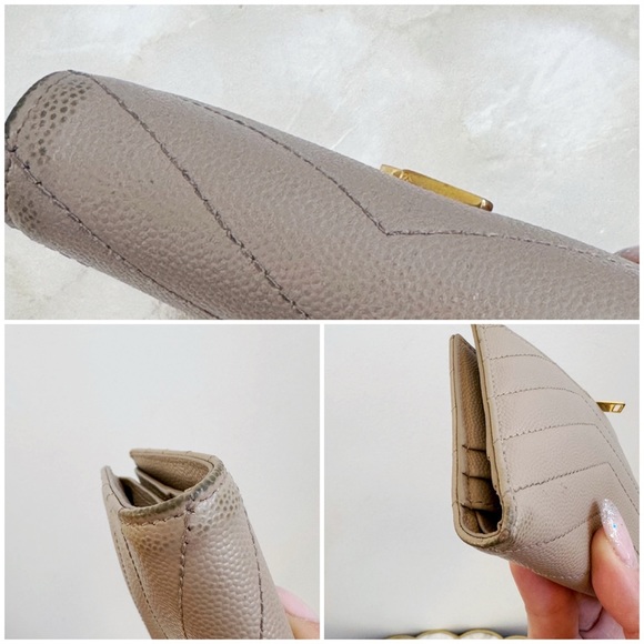 SAINT LAURENT CASSANDRE MATELASSÉ BI-FOLD WALLET Dark Beige - Picture 15 of 15